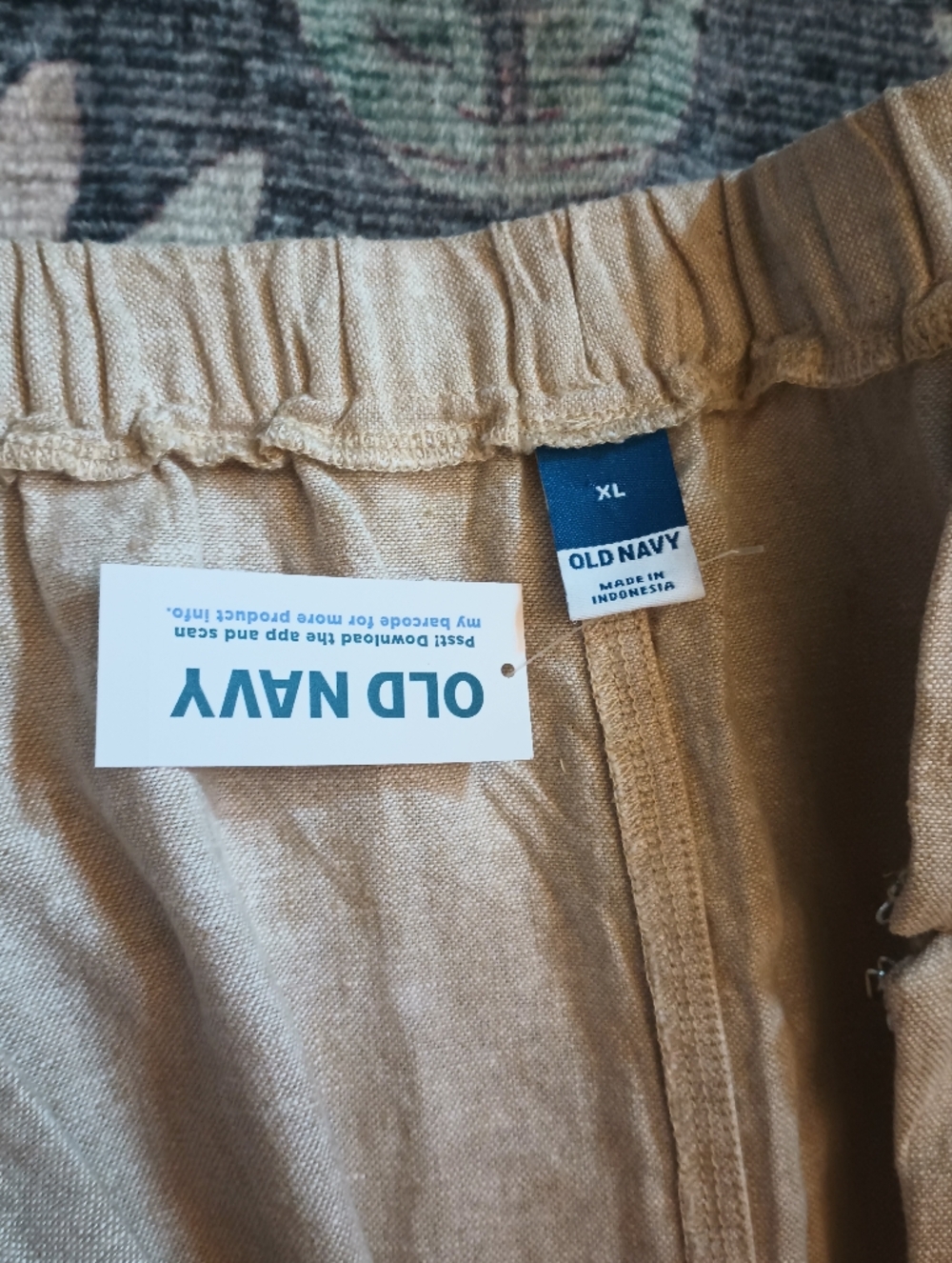 Old Navy Linen Maxi Skirt XL Natural Beige Slit Lagom Coastal Minimalist NWT - Picture 4 of 8